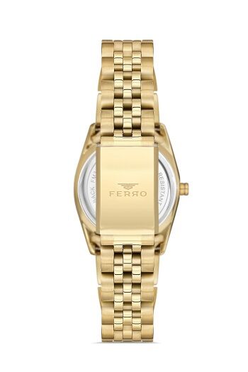 Ferro Quartz Çelik Altın Rengi 28 mm Kadın Kol Saati