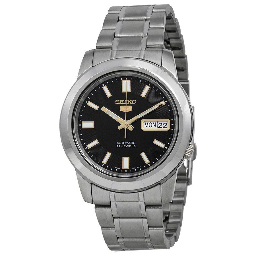Seiko 5 SNKK17K1 39 mm Çelik Otomatik Siyah Kadran Erkek Kol Saati