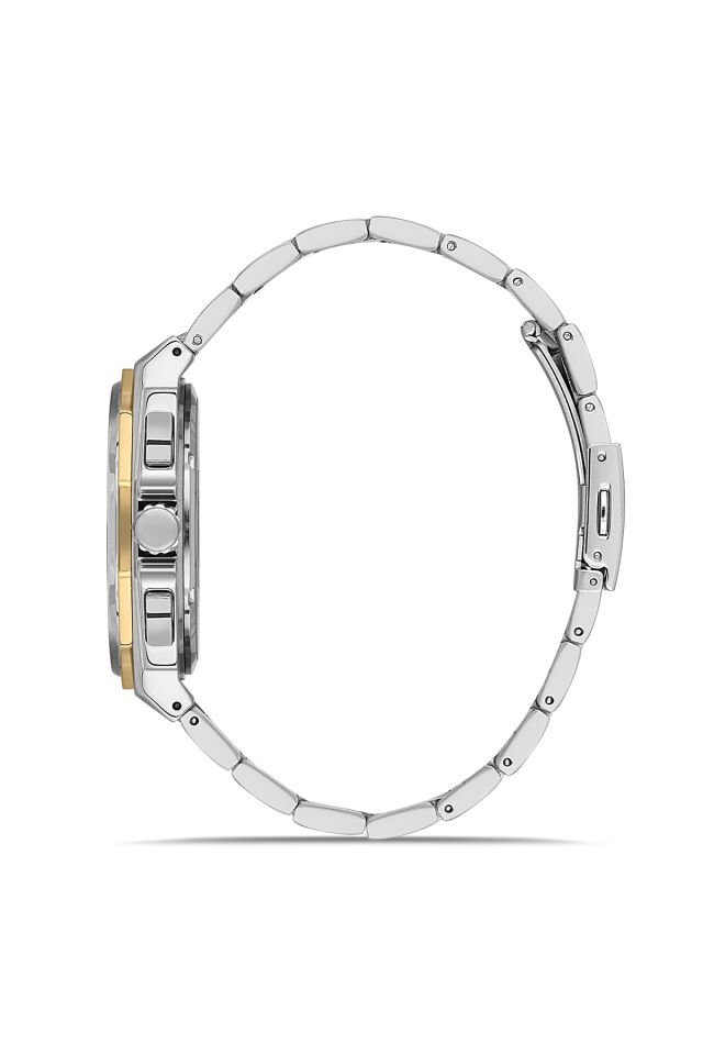 Ferro FM11590AWT-D6 Quartz Çelik Gri Yeşil Kadran 44 mm Erkek Kol Saati