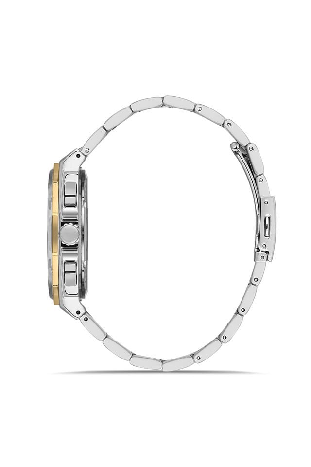 Ferro FM11590AWT-D6 Quartz Çelik Gri Yeşil Kadran 44 mm Erkek Kol Saati