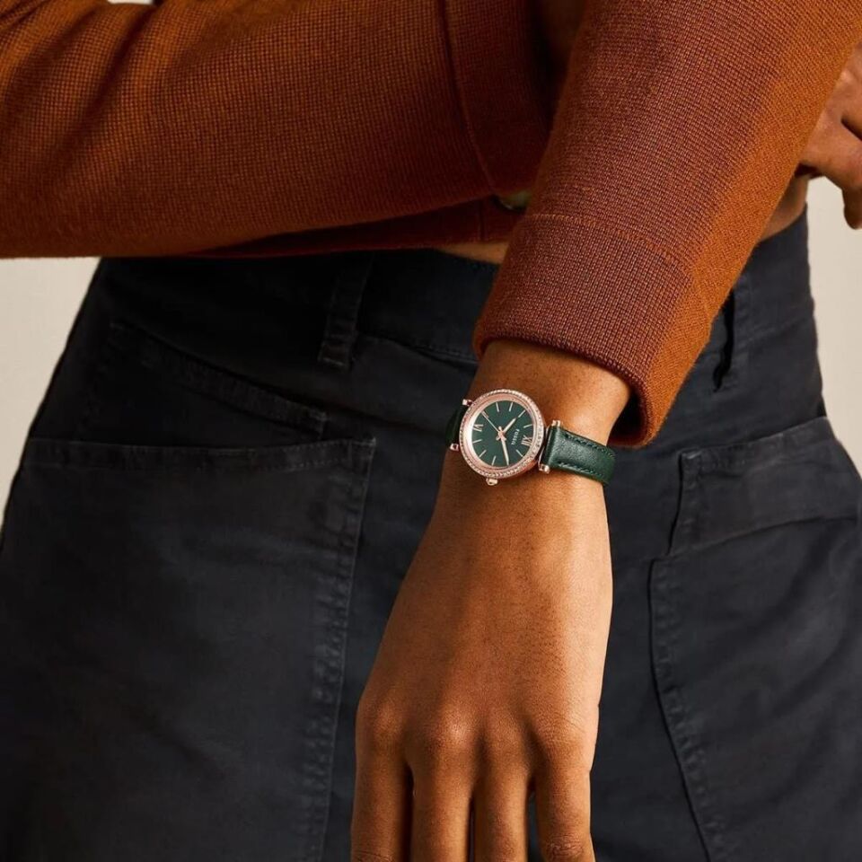 Fossil FES5370 Quartz Deri Yeşil 28 mm Kadın Kol Saati