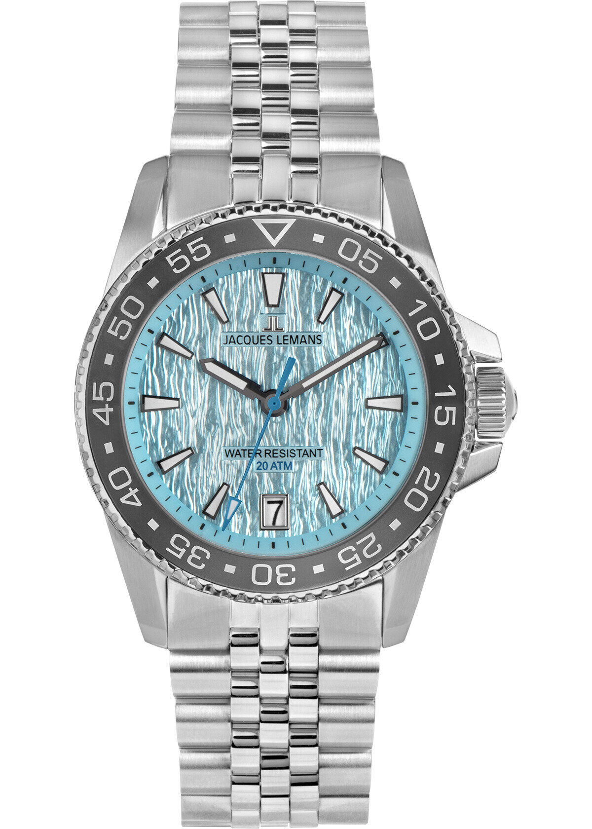 Jacques Lemans Liverpool JL.1-2205M Quartz Çelik Gri Mavi Kadran 20 ATM 41 mm Erkek Kol Saati