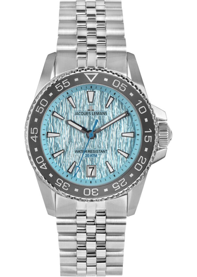 Jacques Lemans Liverpool JL.1-2205M Quartz Çelik Gri Mavi Kadran 20 ATM 41 mm Erkek Kol Saati