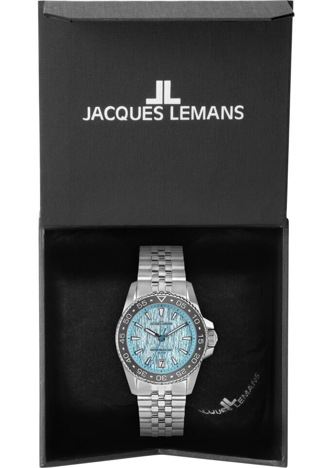 Jacques Lemans Liverpool JL.1-2205M Quartz Çelik Gri Mavi Kadran 20 ATM 41 mm Erkek Kol Saati