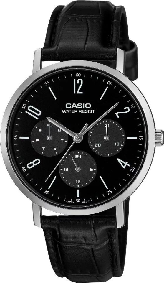 Casio MTP-VT06L-1BDF Quartz Deri Siyah 37 mm Erkek Kol Saati
