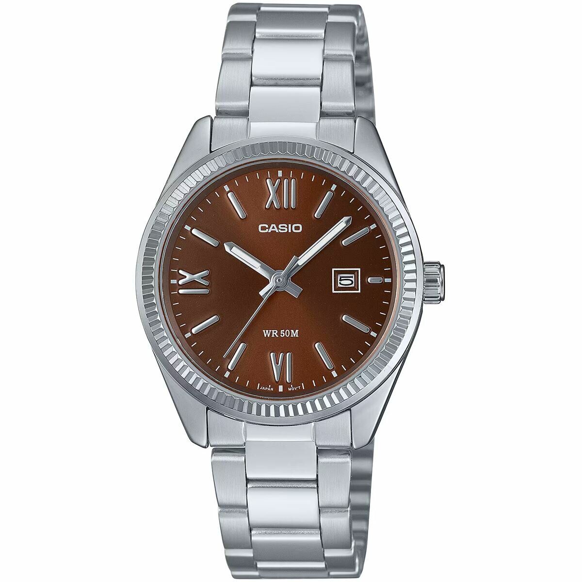 Casio LTP-1302DD-5AVDF Quartz Çelik Gri Kahverengi Kadran 32 mm Kadın Kol Saati