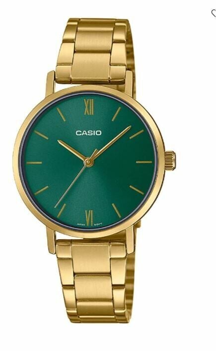 Casio LTP-VT02G-3AUDF Quartz Çelik Altın Rengi Yeşil Kadran 30 mm Kadın Kol Saati