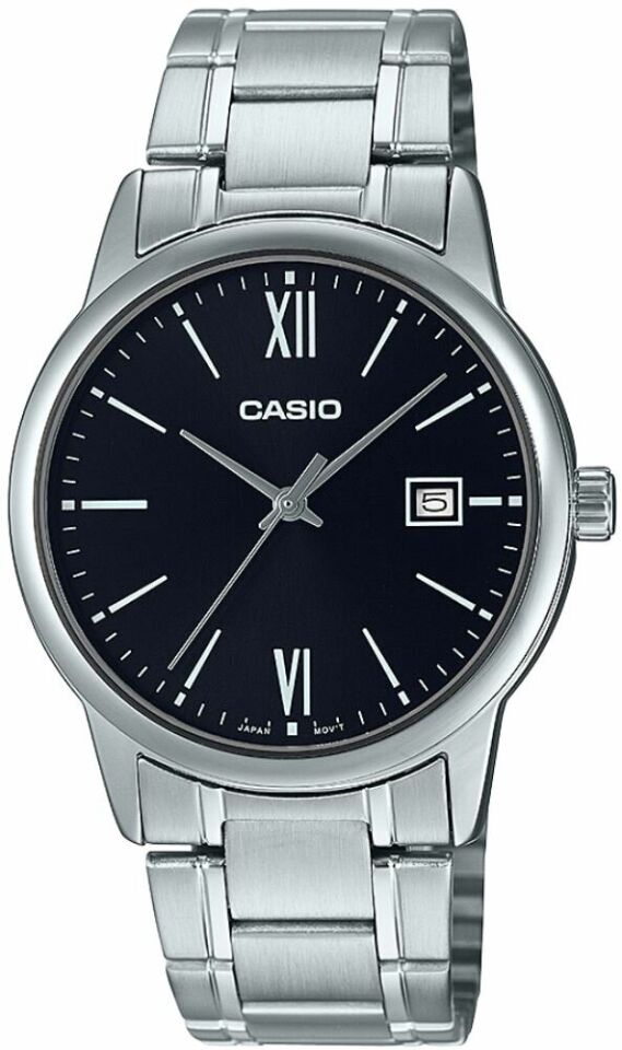 Casio MTP-V002D-1B3UDF Quartz Çelik Gri Siyah Kadran 37 mm Erkek Kol Saati