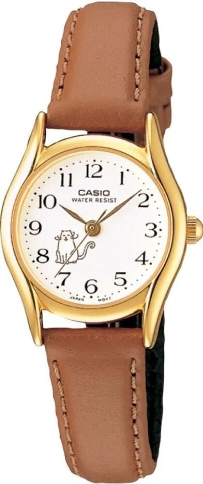 Casio LTP-1094Q-7B8RDF Quartz Deri Kahverengi Beyaz Kadran 23 mm Kadın Kol Saati