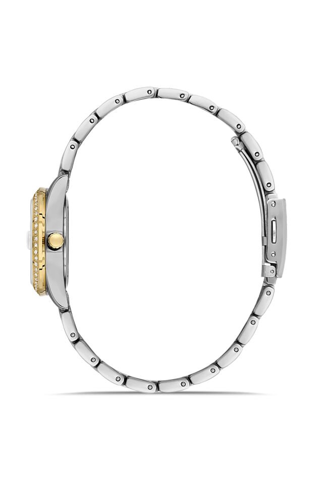 Ferro FL21619AWT-D6 Quartz Çelik Altın/Gri Yeşil Kadran 32 mm Kadın Kol Saati