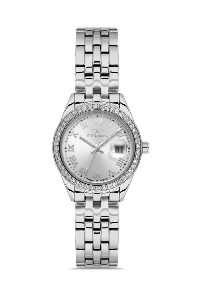 Ferro FL21619AWT-A Quartz Çelik Gri Kadın Kol Saati