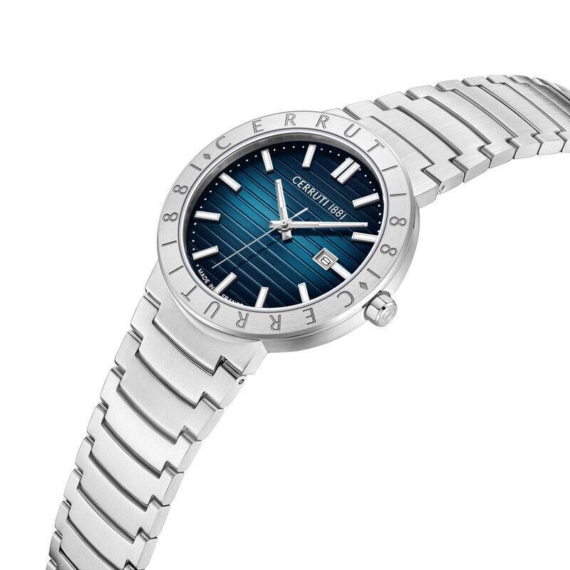 Cerruti 1881 CIWGA0043101 Quartz Çelik Gri Mavi Kadran 42 mm Erkek Kol Saati