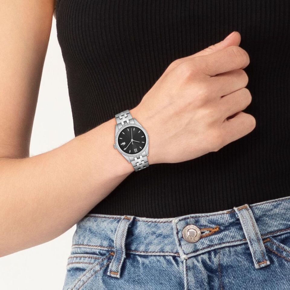 Lacoste 2001323 Quartz Çelik Gri Siyah Kadran 30 mm Kadın Kol Saati