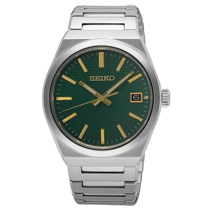 Seiko SUR601P1 Quartz Çelik Gri Yeşil Kadran Safir 39 mm Erkek Kol Saati
