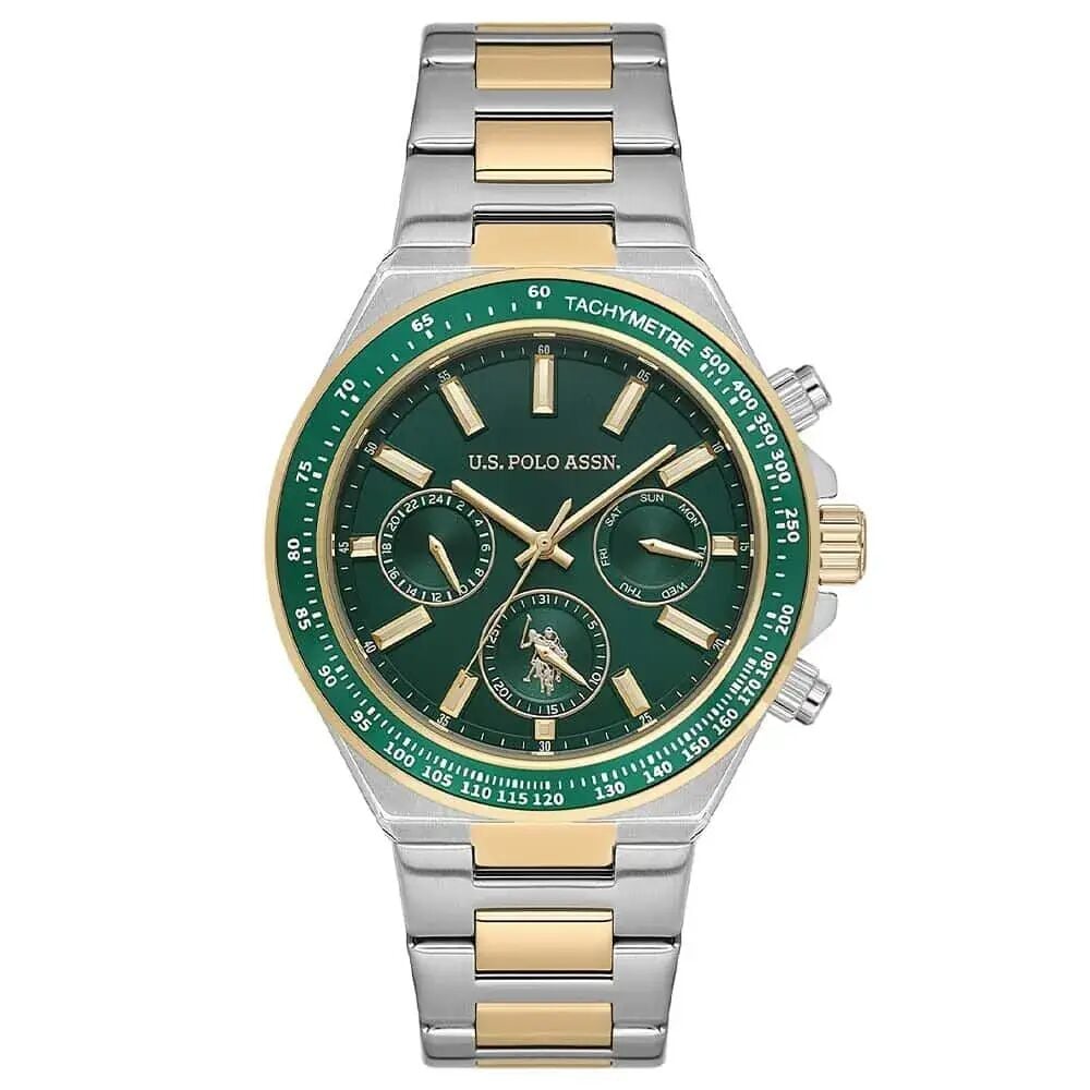 U.s. Polo Assn. USPA1130-05 Quartz Çelik Altın/Gri Yeşil Kadran 43 mm Erkek Kol Saati