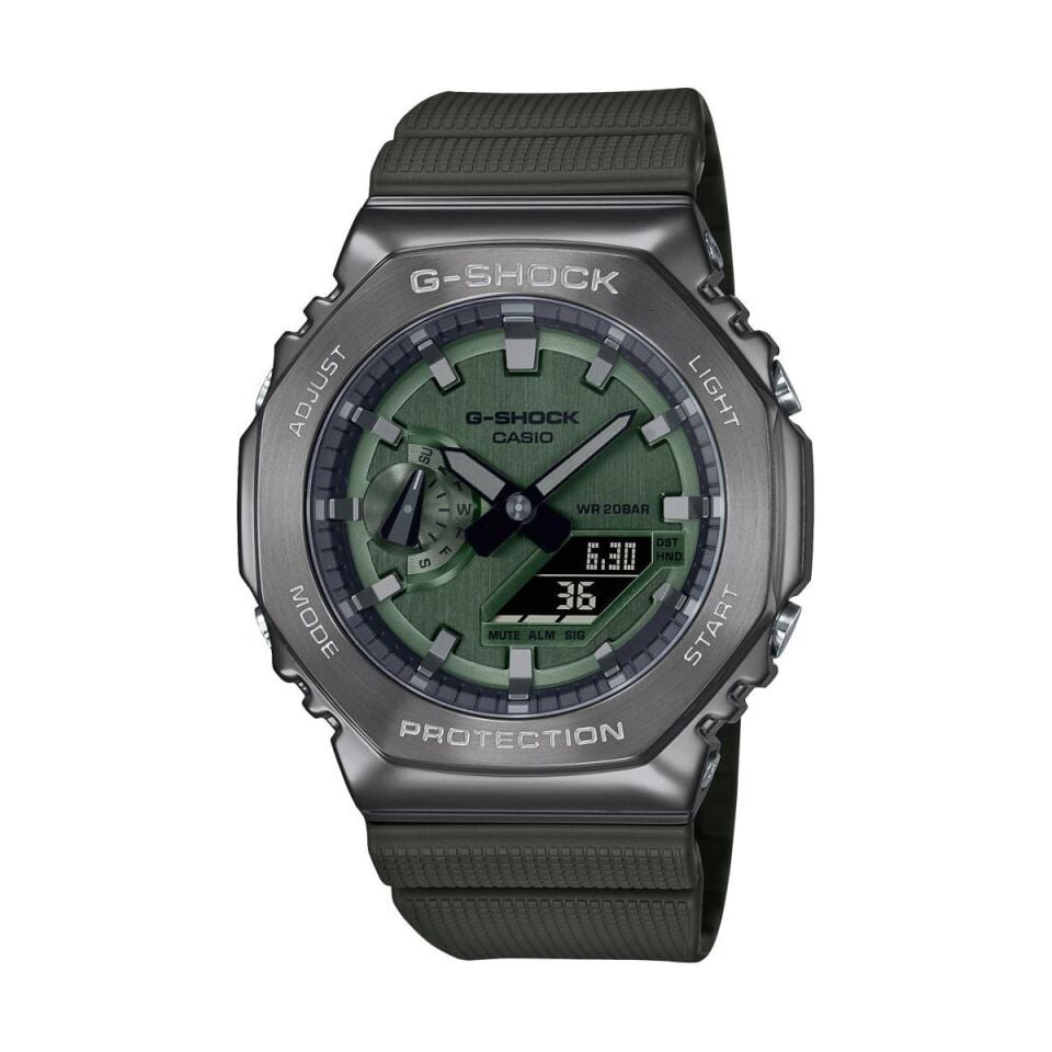 Casio GM-2100B-3ADR Quartz Silikon Yeşil 20 ATM 44 mm Erkek Kol Saati