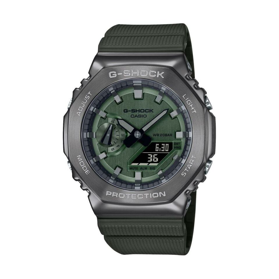 Casio GM-2100B-3ADR Quartz Silikon Yeşil 20 ATM 44 mm Erkek Kol Saati