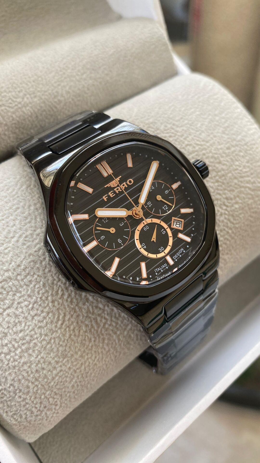 Ferro Quartz Çelik Siyah 41 mm Fonksiyonları Aktif Erkek Kol Saati